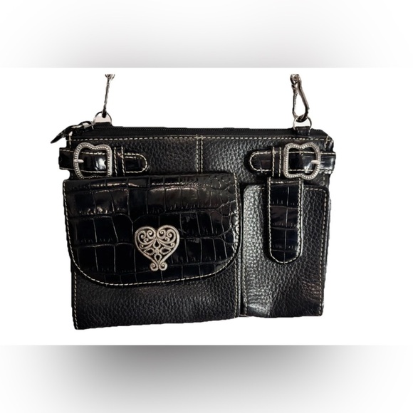 Brighton Black Crossbody Organizer Heart - Picture 1 of 9